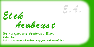 elek armbrust business card